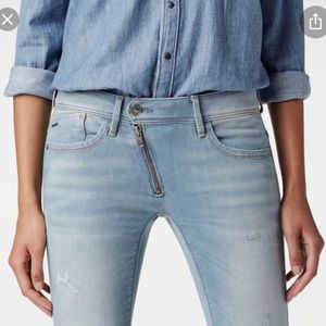 G-Star Raw ‘Lynn Zip’ Mid Waist Skinny Jeans